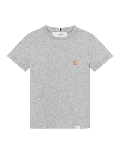 Les Deux t-shirt Nørregaard - Grey Melange/Orange